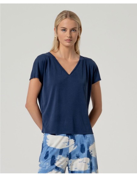 CAMISETA MODAL AZUL MARINO