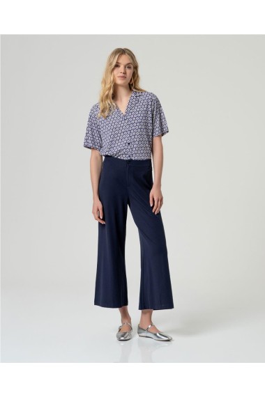 PANTALON CROP  PUNTO AZUL MARINO