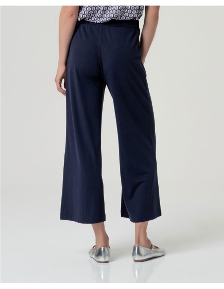 PANTALON CROP  PUNTO AZUL MARINO