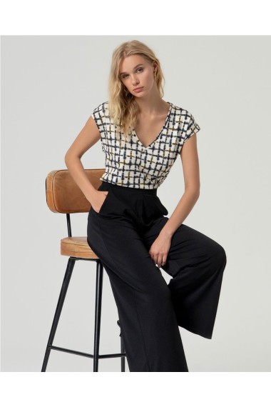 PANTALON PUNTO FLUIDO NEGRO 2