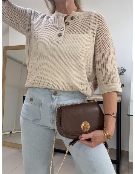 BOLSO PEQUEÑO CADENA MARRON