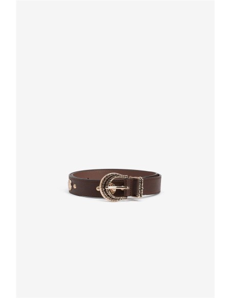 CINTURON TACHAS MARRON