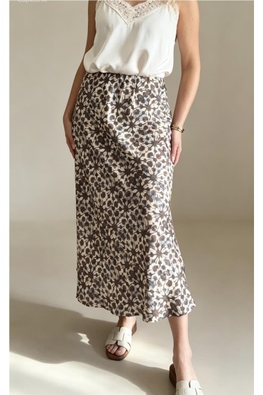 FALDA SATINADA CAQUI