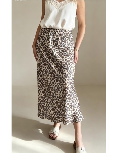 FALDA SATINADA CAQUI