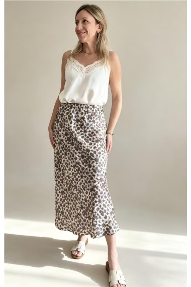 FALDA SATINADA CAQUI 2