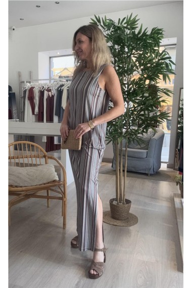 VESTIDO PUNTO MIL RAYAS VERDE CLARO