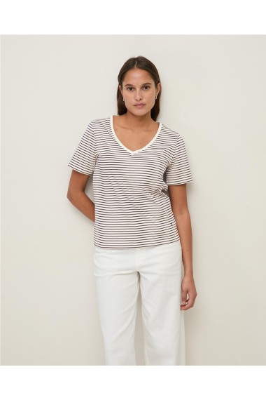 CAMISETA ORGANIC COTTON RAYAS CAQUI