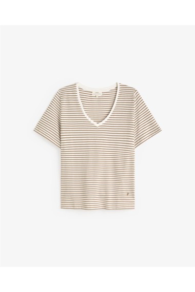CAMISETA ORGANIC COTTON RAYAS CAQUI