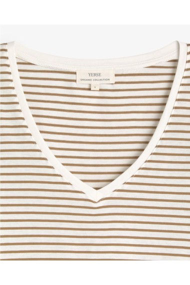 CAMISETA ORGANIC COTTON RAYAS CAQUI