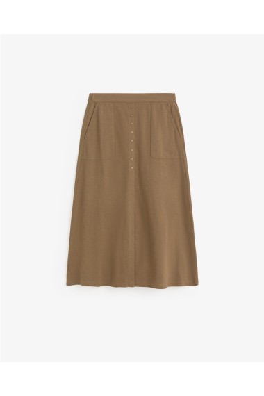 FALDA ALGODON BOTONES CAQUI