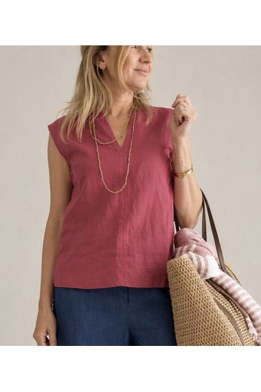 CAMISA TEJIDO COMBINADO FRESA