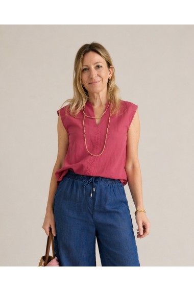 CAMISA TEJIDO COMBINADO FRESA