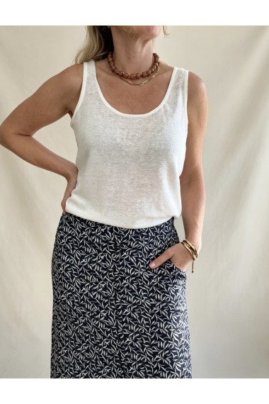 FALDA CREPE VISCOSA AZUL MARINO 2