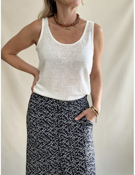 FALDA CREPE VISCOSA AZUL MARINO