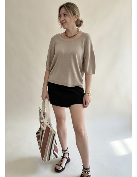 TOP PUNTO REVERSIBLE BEIGE