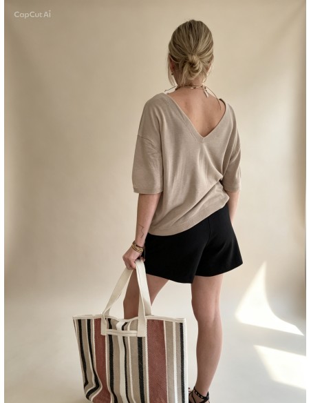 TOP PUNTO REVERSIBLE BEIGE