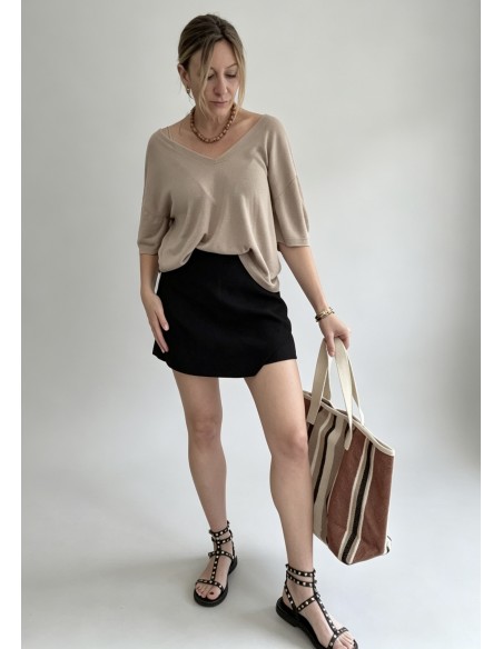 TOP PUNTO REVERSIBLE BEIGE