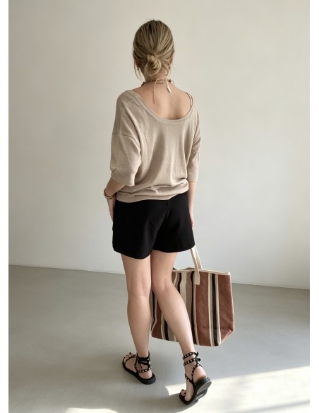 TOP PUNTO REVERSIBLE BEIGE