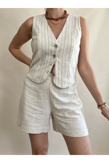 SHORT GOMA CON LINO