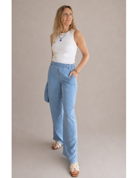 DENIM TENCEL GOMA AZUL CLARO