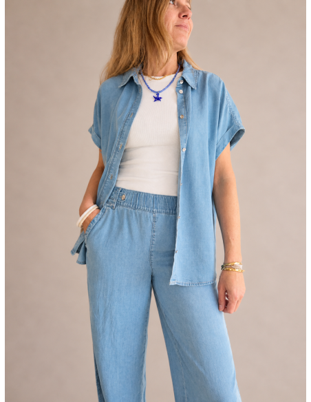 DENIM TENCEL GOMA AZUL CLARO