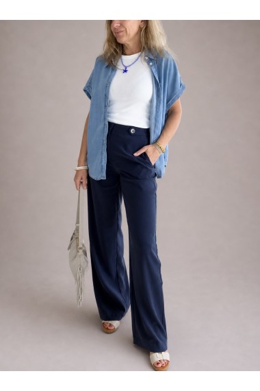 CAMISA TENCEL AZUL CLARO