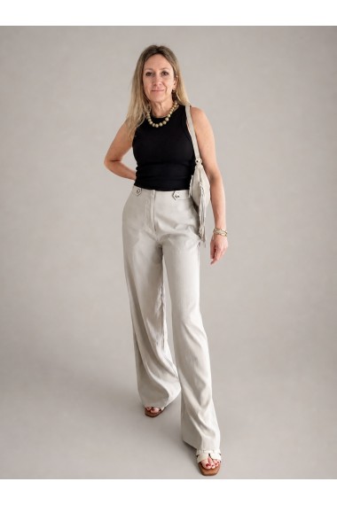 PANTALON FLUÍDO BOLSILLOS BEIGE