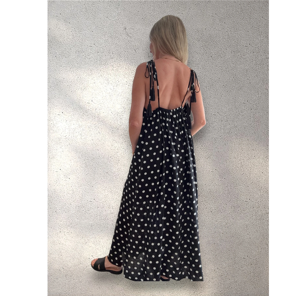 Vestido largo lunares
