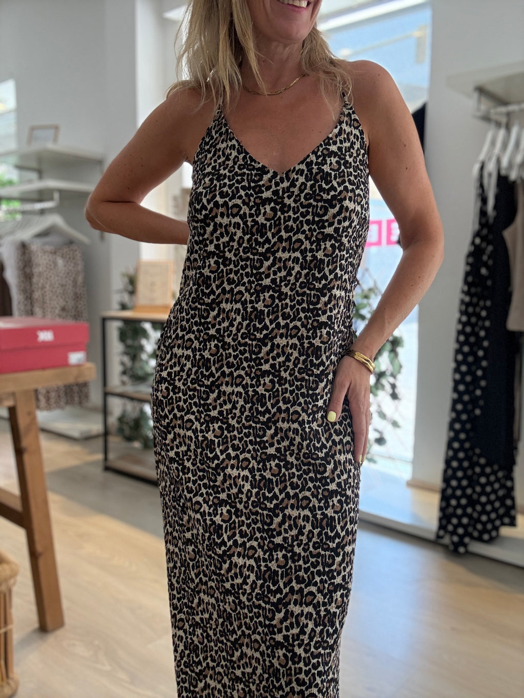 Vestido punto animal print mini