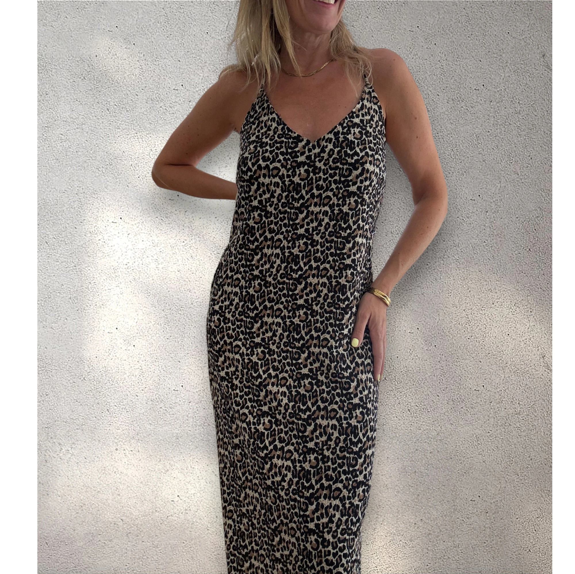 Vestido punto animal print mini