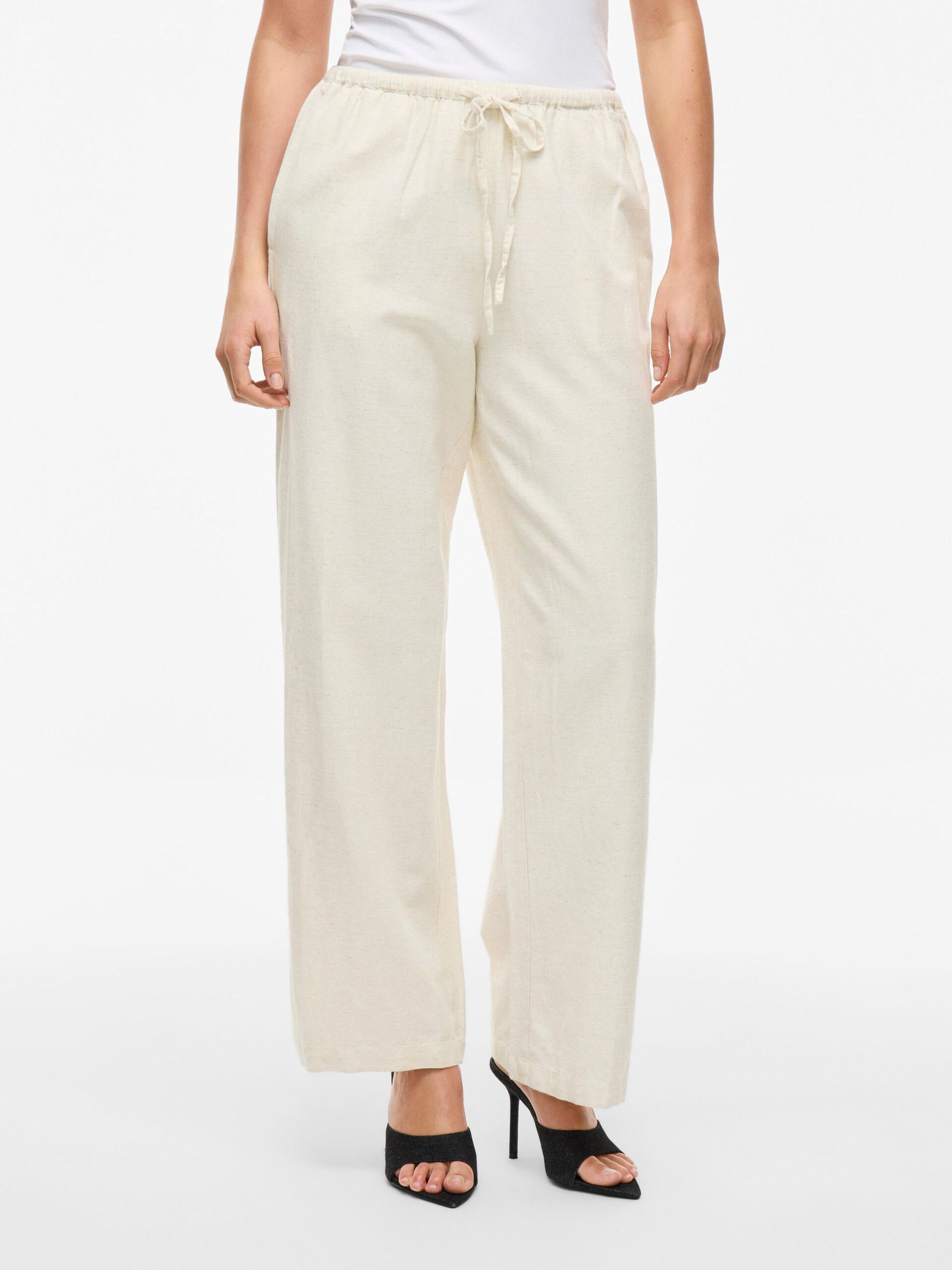 Pantalon con goma cotton color Natural