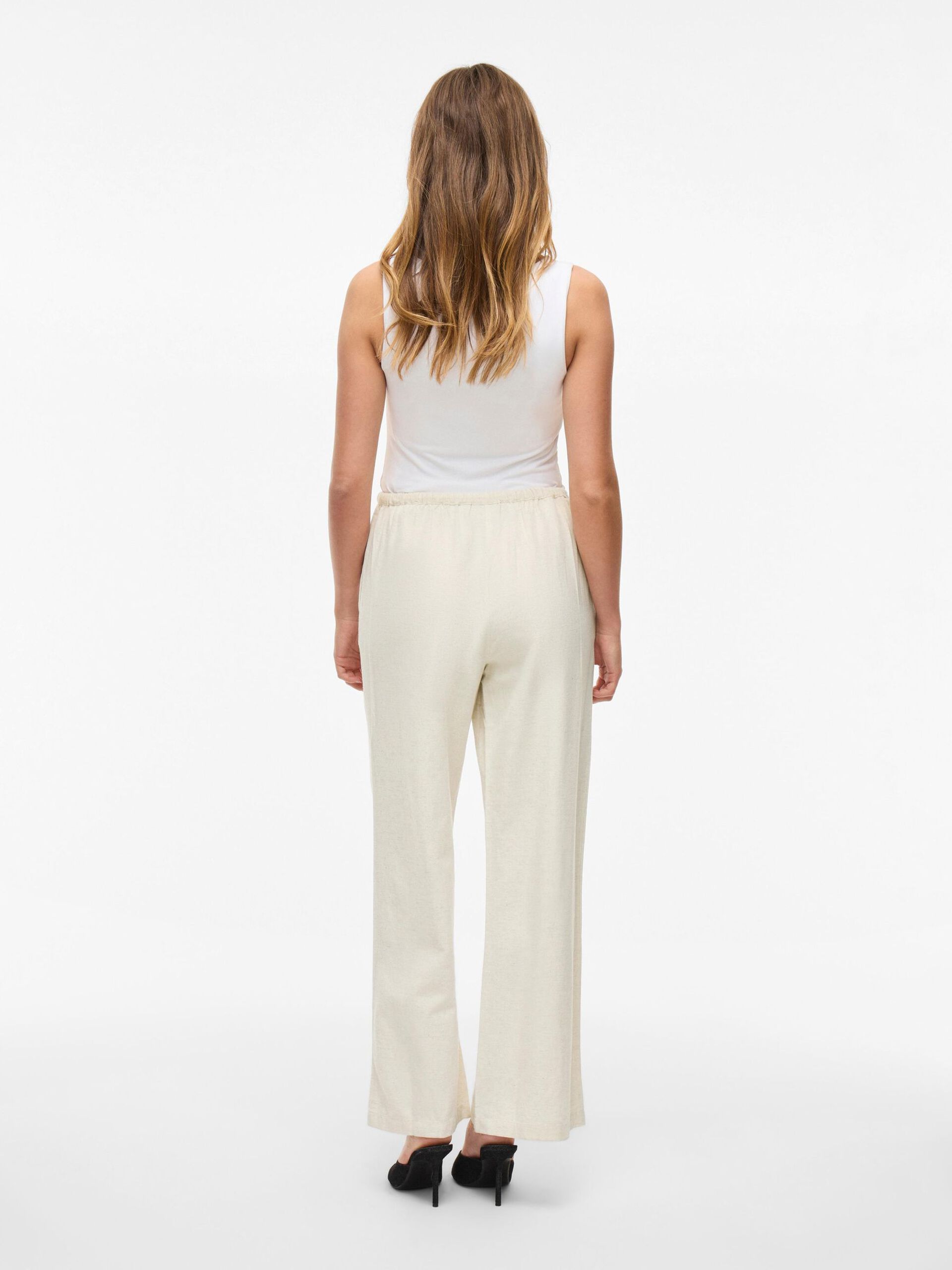 Pantalon con goma cotton color Natural