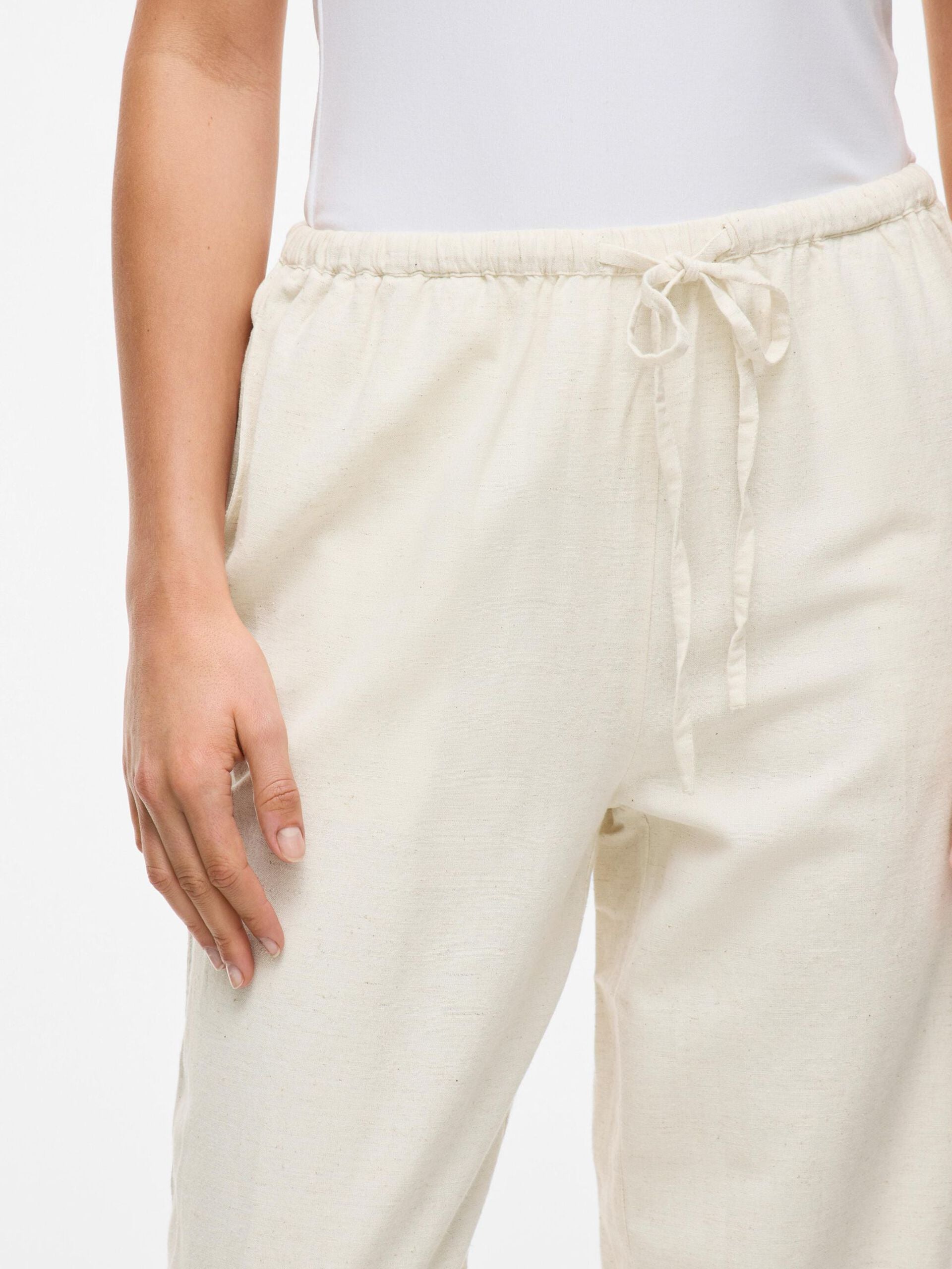 Pantalon con goma cotton color Natural