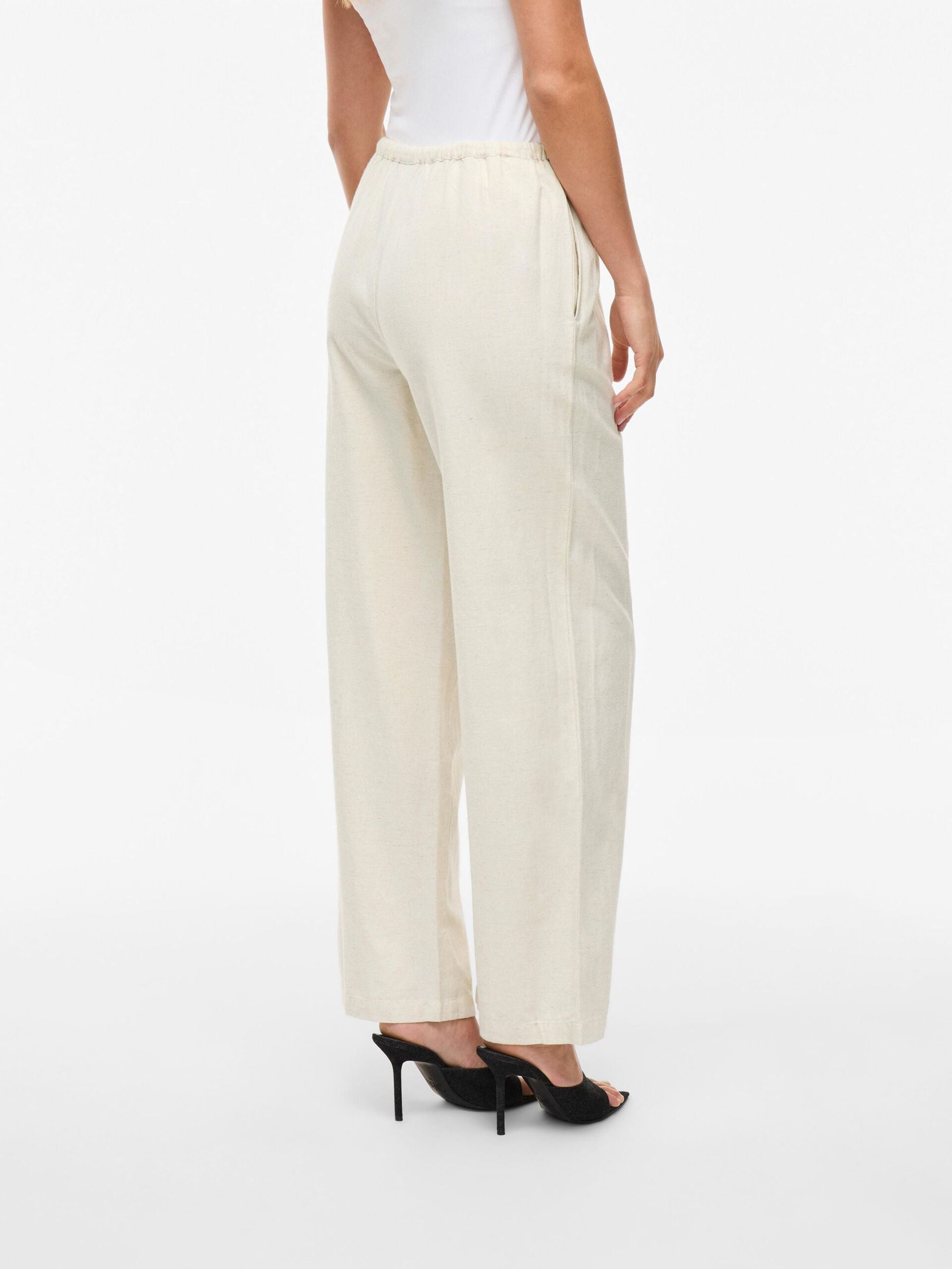 Pantalon con goma cotton color Natural