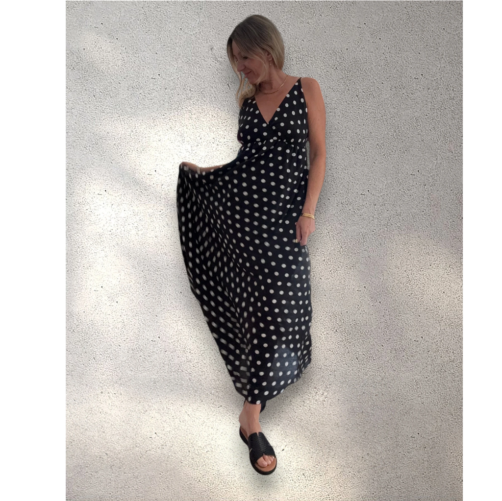 Vestido largo lunares