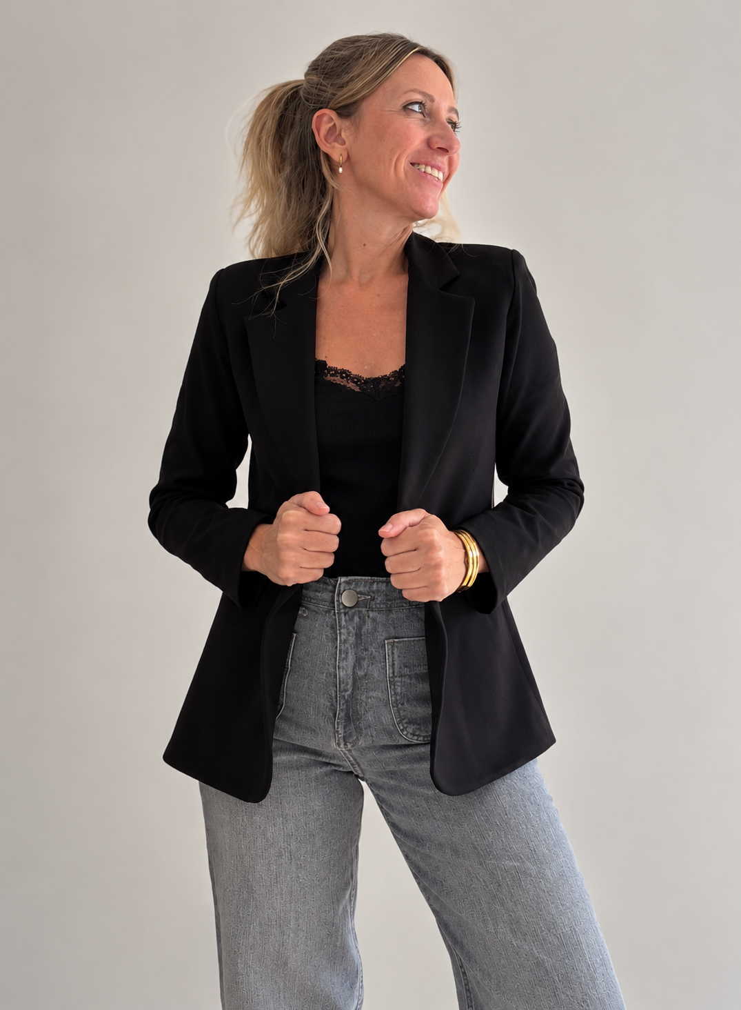 Blazer Milano de punto negra