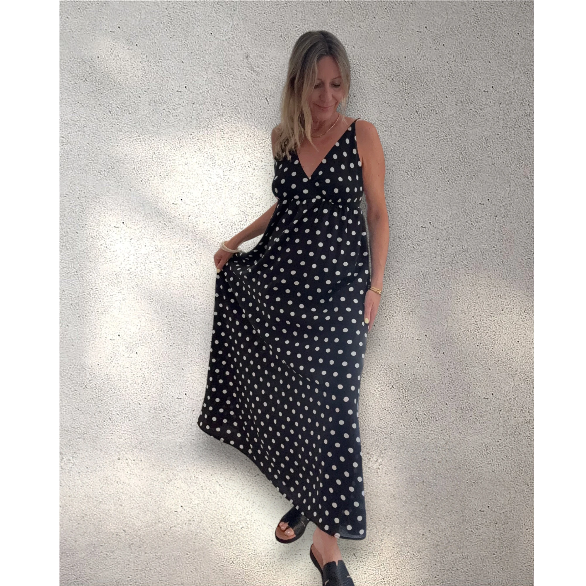 Vestido largo lunares