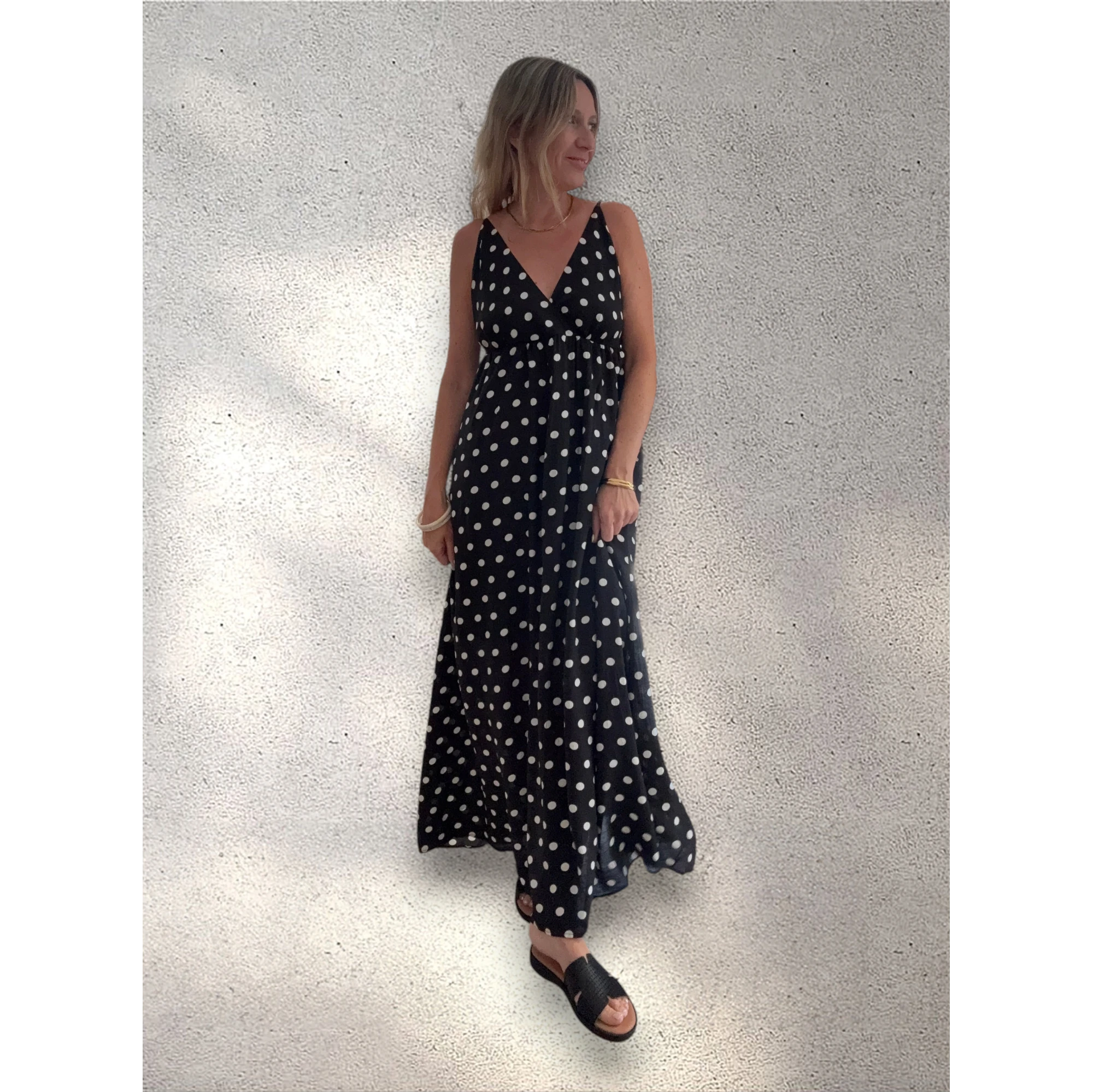 Vestido largo lunares