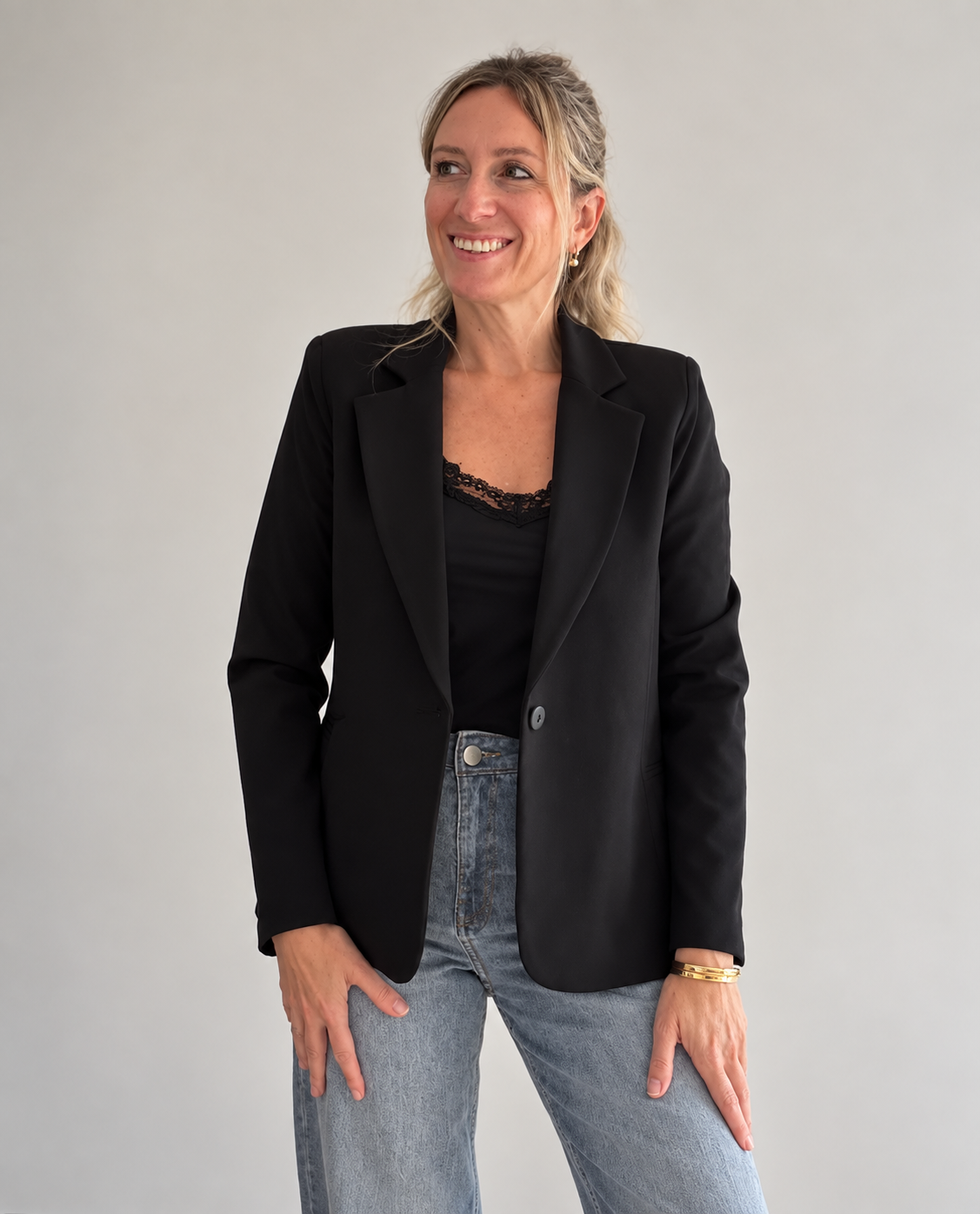 Blazer Milano de punto negra