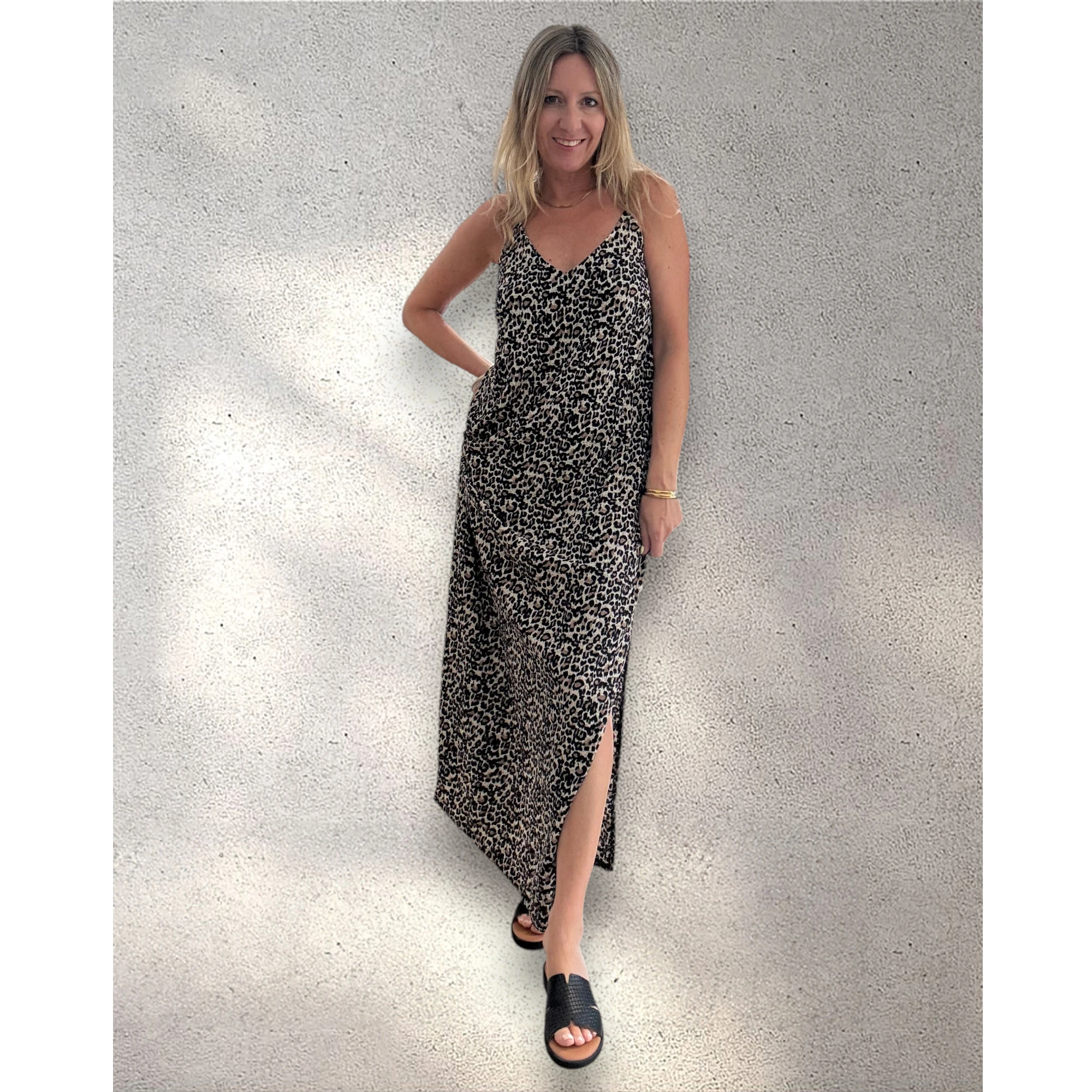 Vestido punto animal print mini