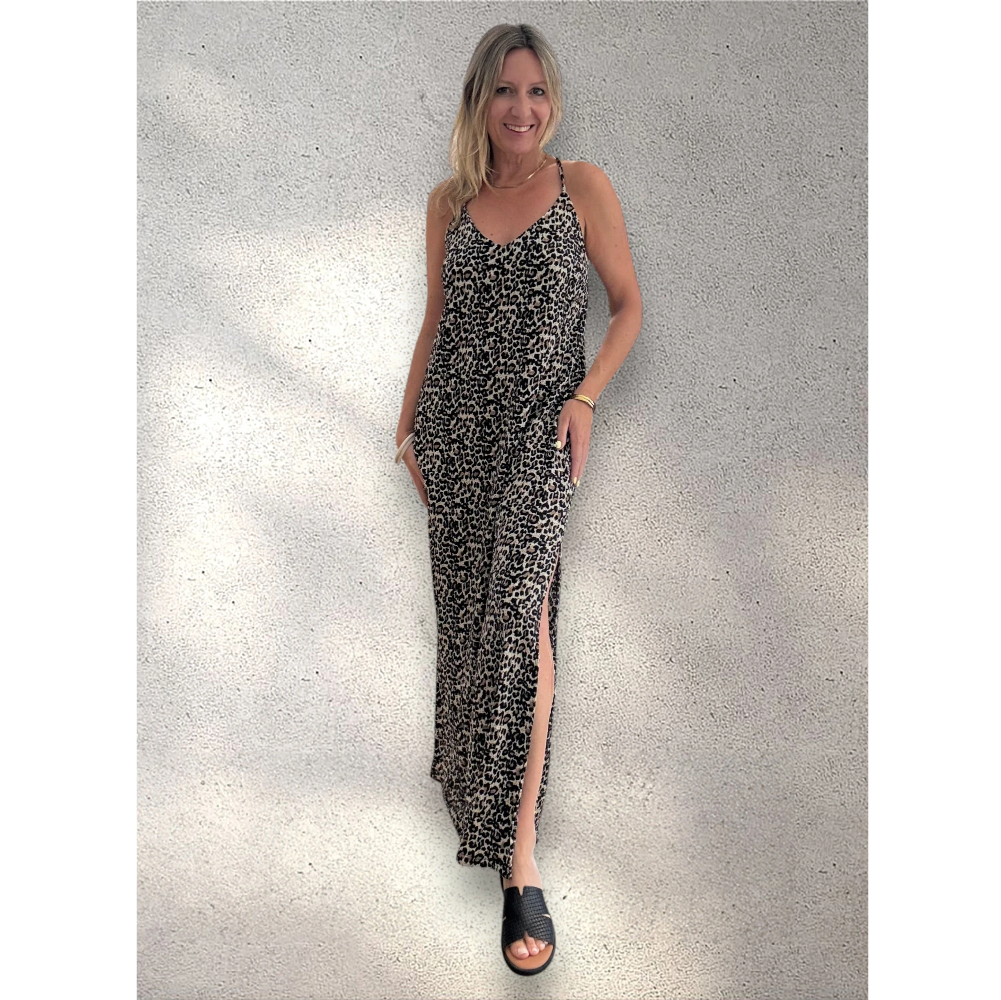 Vestido punto animal print mini
