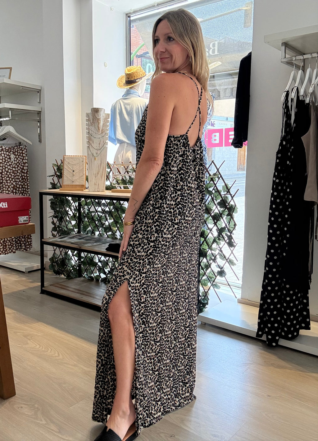 Vestido punto animal print mini