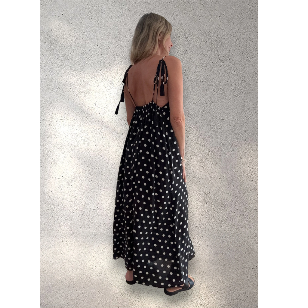 Vestido largo lunares