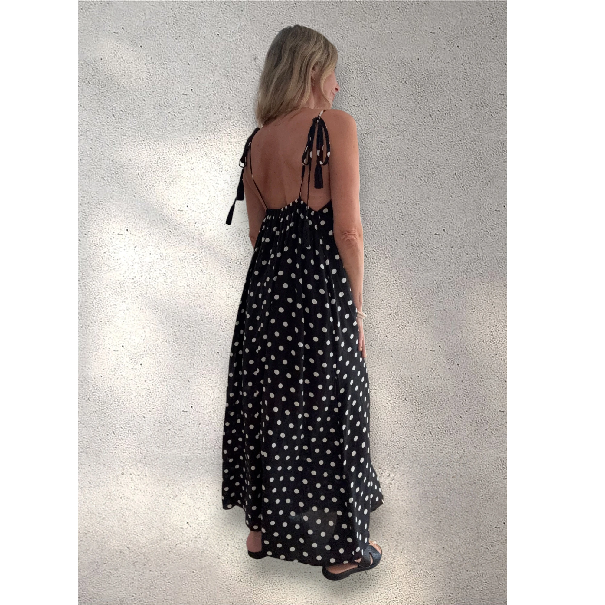 Vestido largo lunares