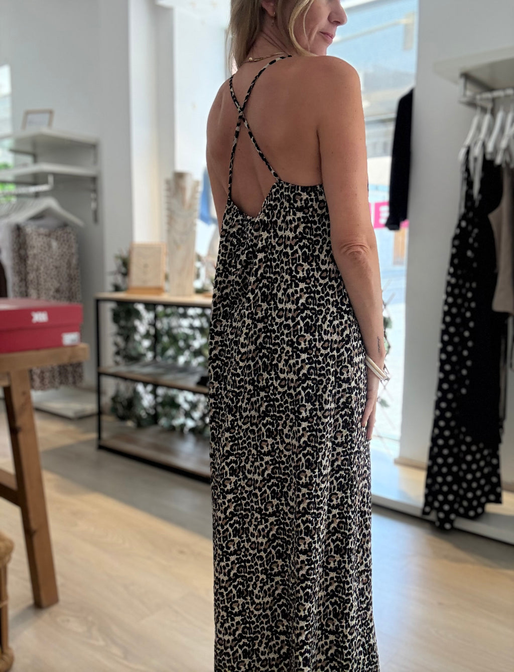 Vestido punto animal print mini