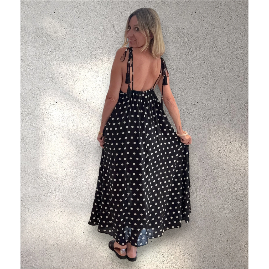 Vestido largo lunares
