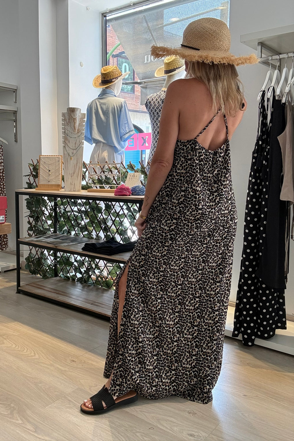Vestido punto animal print mini