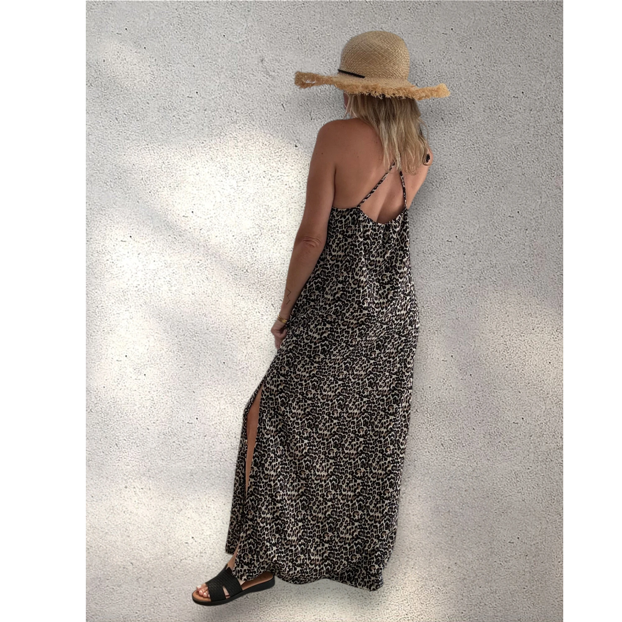 Vestido punto animal print mini