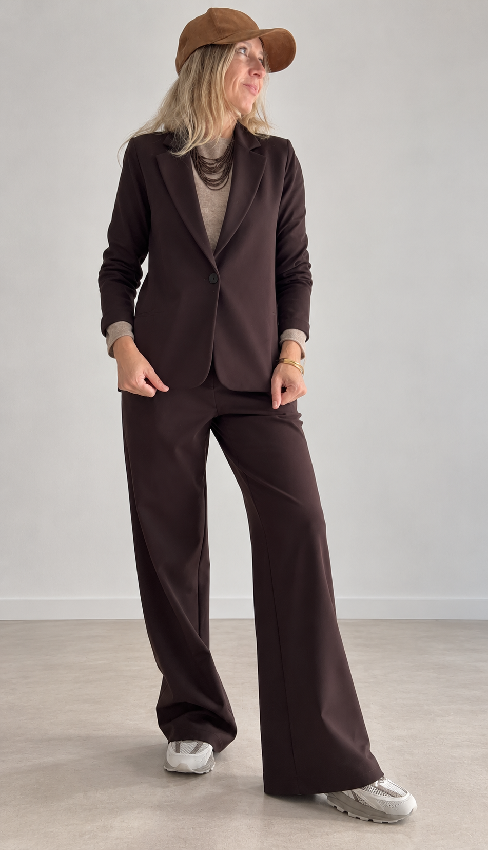 Blazer Milano de punto chocolate