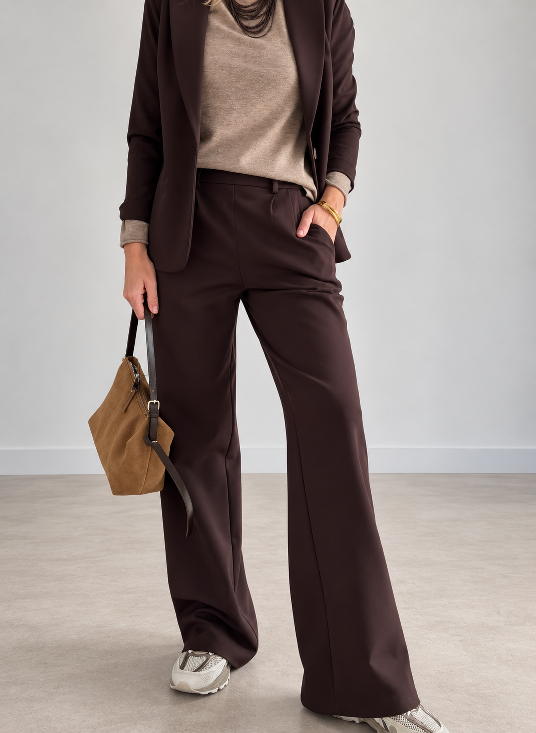 Blazer Milano de punto chocolate